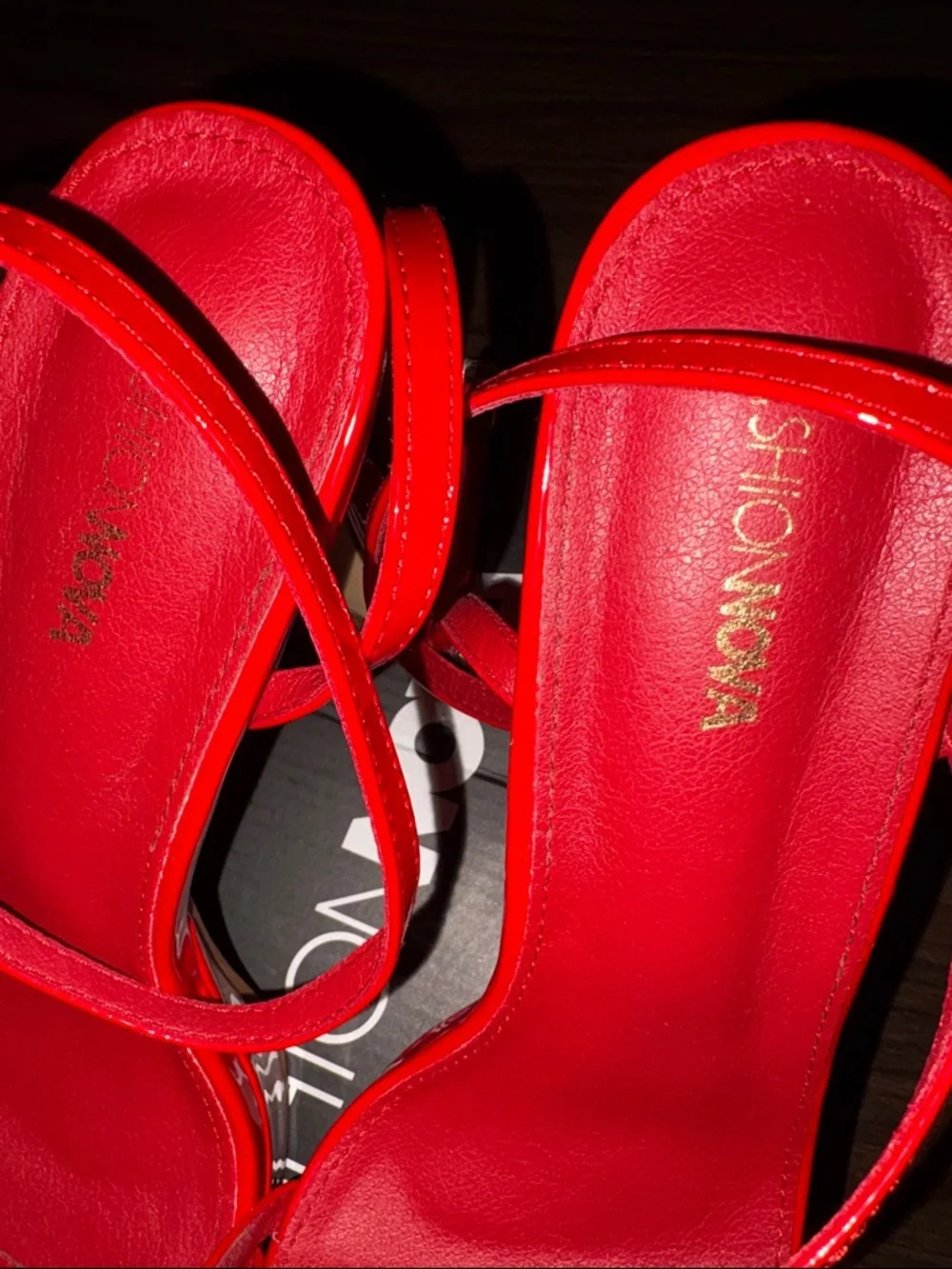 Fashion Nova Red Patent Strappy Platform Heels - Picture 7 of 7